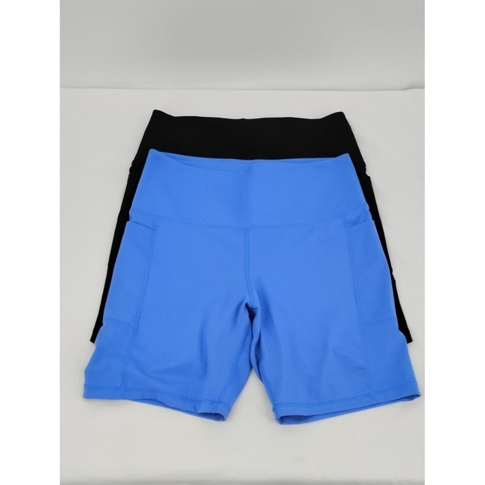Danskin Two-Pack High-Waist Athletic Shorts – Blue & Black